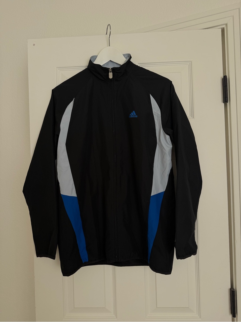 Adidas boys Black & Blue Lightweight Track Jacket